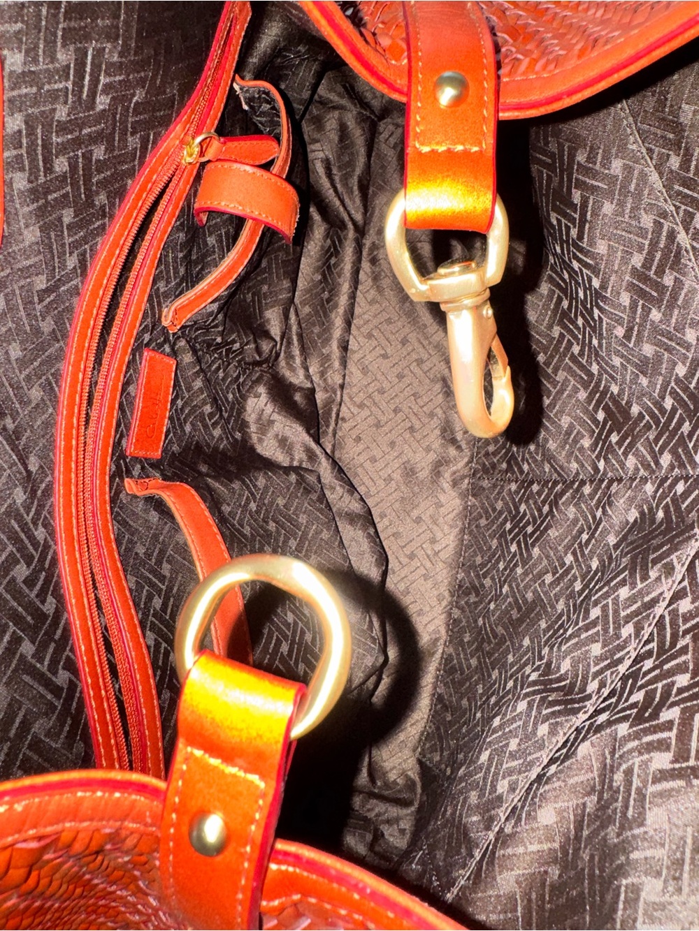 Cole Haan Genevieve Woven Leather rare burnt orange bag - Picture 7 of 12